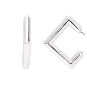 Boucles d'oreilles minimalistes en zircon taille émeraude et perle, plaquées or 14 carats, en alliage de cuivre - Product Image 4