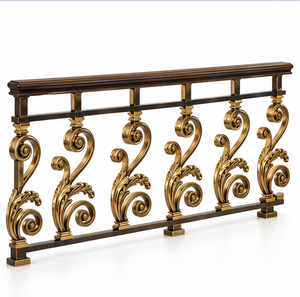 Rampe en bronze sculpté pour hôtels de luxe, villas, escaliers et intérieurs architecturaux décoratifs - Product Image 3