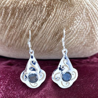 Boucles d'oreilles en argent sterling 925 avec pierre précieuse naturelle labradorite, prix de gros, bijoux en argent