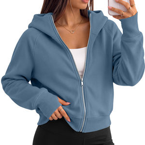 Sweat-shirts à capuche entièrement zippés pour femmes, qualité supérieure, mélange de coton, logo personnalisé, marque privée, fournisseur de vêtements OEM ODM, personnalisé pour hommes - Product Image 2