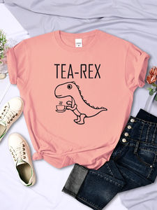 Camisetas divertidas con diseño de dinosaurio Tea Rex para mujer, camisetas informales transpirables de manga corta con personalidad, camisetas con estampado de matemáticas, ropa para mujer - Product Image 3