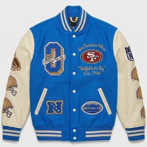 College Style <b>Canvas</b> Stand Collar Unisex Casual Athletic Winter Waterproof Varsity <b>Jacket</b> - Product Image 4