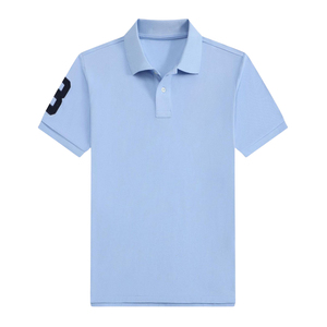 Polo en tricot pour homme de qualité supérieure, manches courtes, logo brodé personnalisé, coupe classique, vêtements de golf formels, polos classiques - Product Image 2