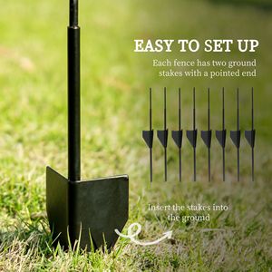 Set di 4 Recinzioni da Giardino in Metallo con Design a Griglia da 2,4m, Facilmente Assemblabili, Barriera Decorativa per Animali e Bordo per Piante - Product Image 4