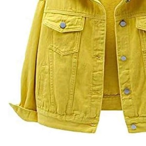 Chaqueta vaquera azul desgastada de gran tamaño para mujer, estilo casual urbano, abrigo de mezclilla con botones de algodón, transpirable y ligero, tipo blusón, OEM - Product Image 6
