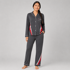 Ensemble de pyjama pour femmes écologique, impression personnalisée, coton respirant, léger, confortable, ensemble de vêtements de nuit pour femmes, fournisseur en gros - Product Image 1