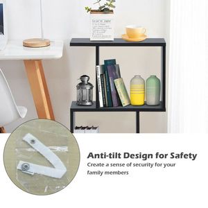 Libreria in Legno a 2/3/4 Ripiani a Forma di S per Soggiorno, Camera da Letto, Ufficio - Scaffale Versatile - Product Image 3