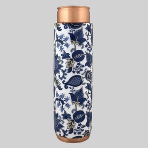 ขวดน้ำทองแดงลายดอกไม้ พร้อมฝาปิดแบบพกพาสำหรับเดินทาง - Product Image 3