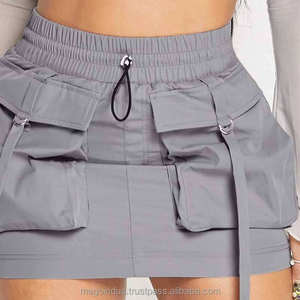 Shorts Oxford décontractés pour homme, coupe trapèze, taille haute élastique, bleu clair, décoration vintage, 100 % coton respirant - Product Image 2