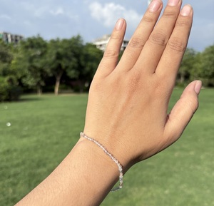 Natural Golden Rutile Quartz Beaded Sterling <b>Silver</b> <b>Adjustable</b> Gemstone Beads <b>Bracelet</b> Handmade Trendy Gift Jewelry - Product Image 1