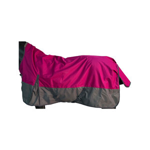 Couverture de cheval en nylon orange avec garniture et sangles réglables pour une protection par tous les temps - Product Image 5