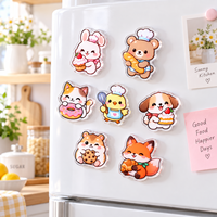 Aimant de réfrigérateur en acrylique époxy personnalisable avec impression de logo, autocollant magnétique pour la décoration de la maison