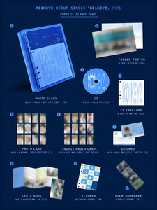 สมุดบันทึกแบบสันห่วงสีน้ำเงิน HANTEO KO1KEYZ รุ่นโฟโต้ไดอารี่ อัลบั้มเพลงป๊อปเกาหลี 2026 KO1KEYZ (KR) (PHOTO DIARY VER.) - Product Image 5