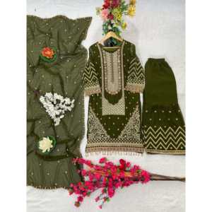 Ensemble haut-bas et dupatta magnifique pour femmes, vêtements de soirée de créateur - Product Image 1