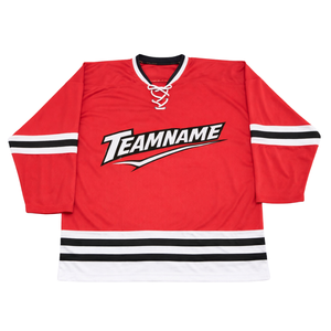 Jersey de Hockey Premium, Personaliza con el Nombre de tu Equipo - Estilo Cuello de Encaje Vintage - Tela Resistente de Alto Rendimiento de 220GSM - Uniforme de Liga Personalizado - Product Image 1