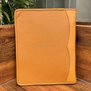 Carpeta de conferencia de cuero con herramientas manuales de alta calidad para negocios ejecutivos, organizador de documentos A4, carpetas de tres anillos de cuero de vaca - Product Image 5