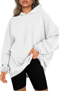 Sweat-shirt à capuche surdimensionné pour femme, couleur unie, manches longues, en coton tricoté, respirant, longueur longue, avec poches, pour l'automne - Product Image 2