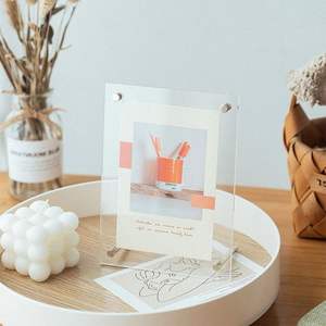 Soporte de marco de fotos de acrílico transparente moderno de 6x8 pulgadas soporte de exhibición de imagen independiente vertical para uso en el hogar, la Oficina y el regalo - Product Image 4