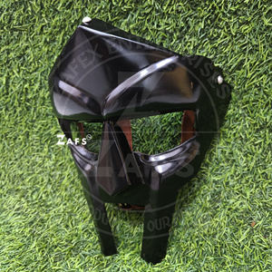 หน้ากากกลาดิเอเตอร์สีดำ ทำจากเหล็กกล้าอ่อน รุ่น MF Doom Mask ชุดเกราะอัศวินยุคกลางสำหรับคอสเพลย์ จำลองสถานการณ์  ชุดแต่งกายฮาโลวีน - Product Image 2