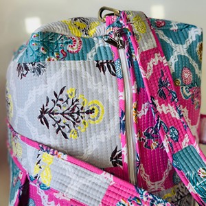 Sac de voyage matelassé à motif floral, grande capacité, fermeture éclair, sac fourre-tout pour femme - Product Image 4