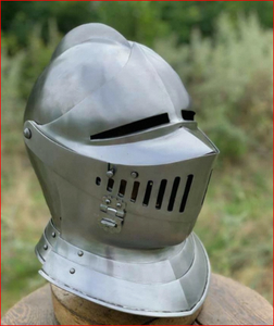 Casque de chevalier médiéval en acier calibre 18 - Product Image 1