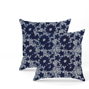 ปลอกหมอนอิงพิมพ์ลายด้วยมือสีคราม ผ้าฝ้าย ปลอกหมอนโซฟา ลายดอกไม้แบบดั้งเดิม ของตกแต่งบ้าน ทำด้วยมือ - Product Image 3