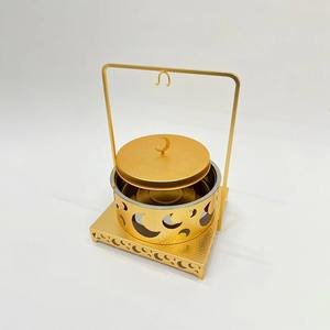 ฝาครอบชุดอุ่นอาหารสแตนเลสหรูหรา ฐานลายฉลุตกแต่ง ใช้กับเตาอุ่นอาหารแบบเทียนทีไลท์/เทียนไข ดีไซน์ทันสมัย ทนทาน - Product Image 5