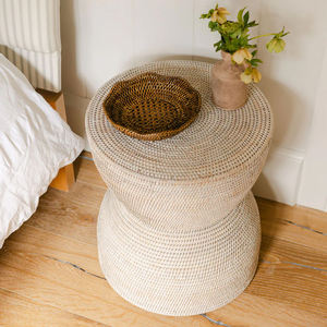 Table d'appoint en rotin de haute qualité, fabrication artisanale, vente en gros, tabouret en rotin naturel tressé, mobilier décoratif - Product Image 2