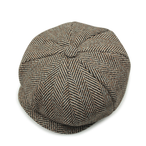 หมวกแก๊ปทรง Cabbie ผ้าขนสัตว์ผสมลาย Herringbone 8 แผง ขายส่งจากโรงงาน รับออกแบบตามสั่ง หมวก Newsboy ผ้าทวีดหนา - Product Image 6