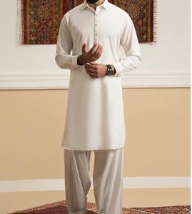 OEM ODM Vente en gros Usine Hommes Décontracté Pakistanais Musulman Shalwar Kameez Blanc Coton Ethnique Ensemble 2 Pièces Robes de Mariage - Product Image 5