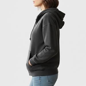 OEM/ODM Sweat à capuche pour femme en molleton 100% coton, grammage lourd 400 GSM, teint en pièce, coupe ample, avec logo sérigraphié personnalisé, style streetwear - Product Image 5