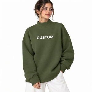Sudadera Básica Oversize de Cuello Alto para Mujer, Diseño Holgado Casual, Cómoda, Manga Larga, Estilo Moderno - Product Image 1