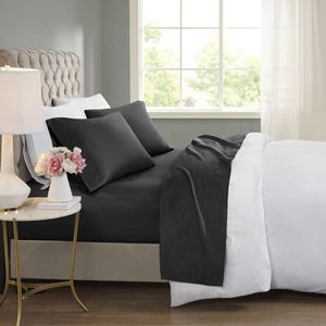 Set di lenzuola rinfrescanti in misto cotone da 4 pezzi per letto Cal King, include lenzuolo e federa - Product Image 1