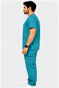 mens wholesale medical <b>scrubs</b> 2 piece jogger uniform breathable stretch doctor nursing hospital <b>work</b> clothes comfortable durable - Product Image 3