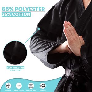 Kimono de BJJ de Diseño Personalizado al por Mayor, 100% Algodón, 220g, Impresión por Transferencia de Calor, Uniforme de Artes Marciales Unisex para Adultos - Product Image 5
