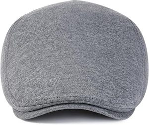 Casquette plate unisexe en laine, style vintage, 5 panneaux, gris uni, ajustée, pour adultes, usage décontracté, toutes saisons - Product Image 5