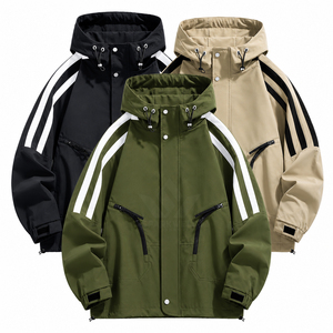 <b>Men's</b> Hooded Stand Windproof Canvas <b>Racer</b> <b>Jacket</b> Full Zip Camouflage Pattern Lightweight Polyester Outdoor Sports Casual Autumn - Product Image 4