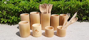 Taza de bambú de alta calidad, taza natural y ligera, perfecta para café y té, Loto Azul de Vietnam - Product Image 3