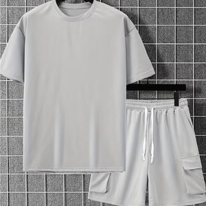 Men Casual Summer Outfit Manufacturer 2 Piece Cargo Shorts T Shirt OEM Bulk Supply - Product Image 4