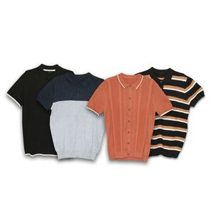 Jersey de manga corta con cuello de polo hecho a medida, suéter de punto para hombre, suministros - Product Image 4