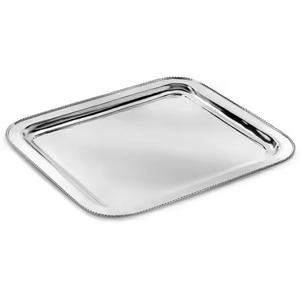 Popular Modern Style Stackable Rectangular Flat Platter Cutout Side Handles Stainless Steel Serving <b>Tray</b> For Cafe <b>Buffet</b> Serving - Product Image 6