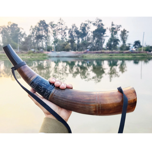 Latest Design Hot Selling Viking <b>Horn</b> Natural <b>Drinking</b> <b>Horn</b> with Leather Holder / Viking <b>Horn</b> - Product Image 5