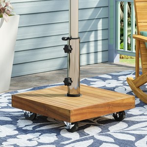 Porte-parapluie en teck rustique avec finition vintage, vente en gros - Product Image 4