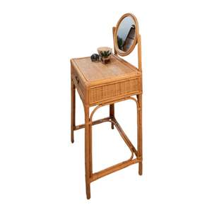 Mesas de tocador de mimbre y ratán con espejo, venta al por mayor, suministro a granel, gran cantidad, OEM, ODM, tamaño personalizable, precios económicos - Product Image 2