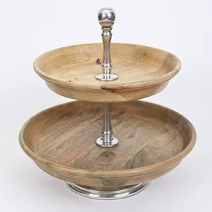 Elegante Soporte para Tartas de Madera Tallada, Base Circular para Presentación de Pasteles, Plataforma Sólida para Exhibición en Panadería - Product Image 1