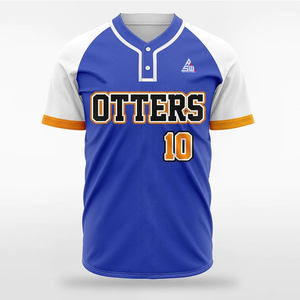 Camiseta de Béisbol Personalizada 2025 con Degradado Floral, Estampado de Flores Rosa y Azul Cielo, Uniforme de Equipo con Botones, Nombre y Número Personalizados - Product Image 2