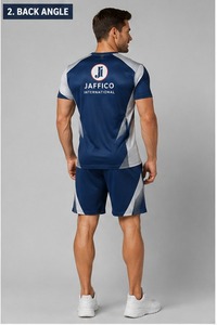 ชุดเซ็ตเสื้อยืดและกางเกงขาสั้นลำลองสำหรับผู้ชาย ผ้าโพลีเอสเตอร์/คอตตอน พิมพ์ลายตามสั่ง สำหรับฤดูร้อน ระบายอากาศได้ดี รับผลิตแบบ OEM - Product Image 5