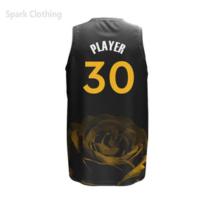 Clothing Custom Sublimated Basketball Jersey V-Neck Sleeveless Floral Print Moisture Wicking Polyester Tank <b>Top</b> - Product Image 2