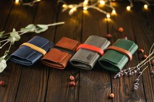 Handmade Quality Leather Cable Organizer <b>Rustic</b> Cord Wrap Earphone Wire Management <b>Desk</b> Tidy Storage Case Sale LCO-0056 - Product Image 4