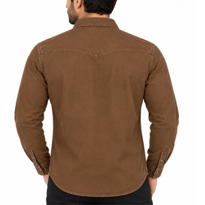 Camisa de Mezclilla para Hombre, Manga Larga, Casual, con Botones, Corte Cómodo, Estilo Informal, Costuras Impecables, Acabado Limpio, Corte Regular - Product Image 2